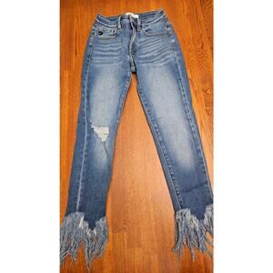 Kancan Leslie Mid Rise‎ Ankle Skinny Jeans size 1/24 distressed  jeans